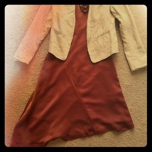 Rust colored, asymmetrical Dress sz 0